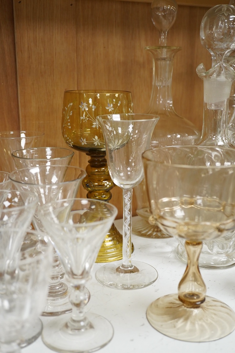 A group of Victorian and later glassware